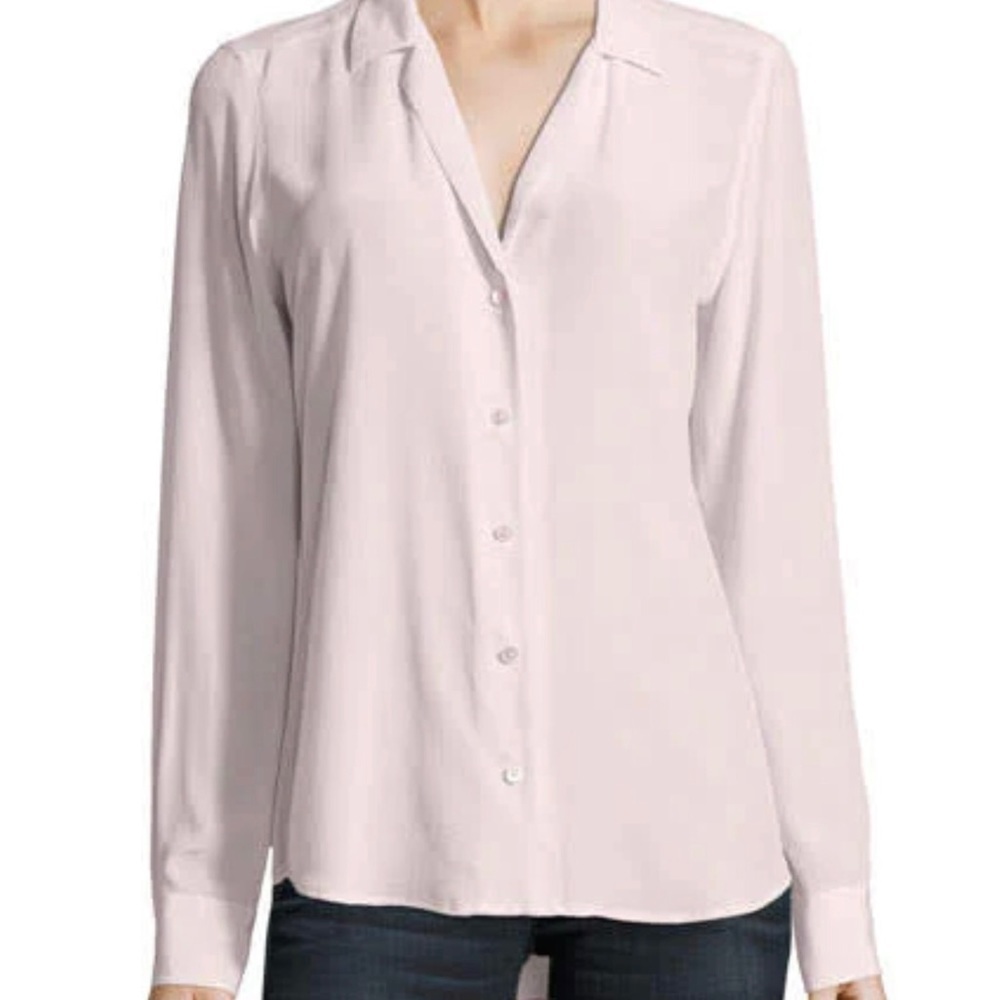 Equipment silk frost pink button up blouse size small